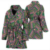 Ethnic Pink Print Pattern Women Long Robe-grizzshop