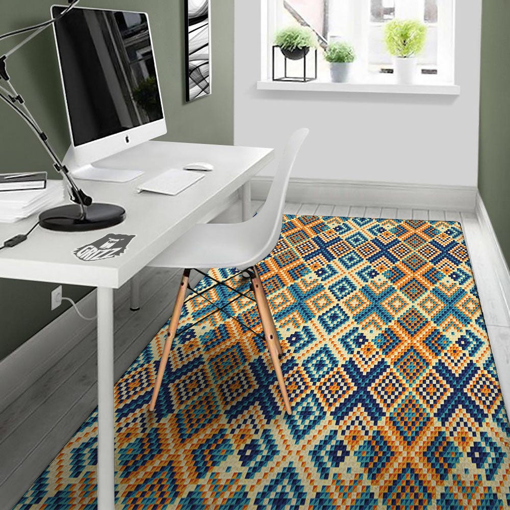 Ethnic Pixel Print Pattern Floor Mat-grizzshop