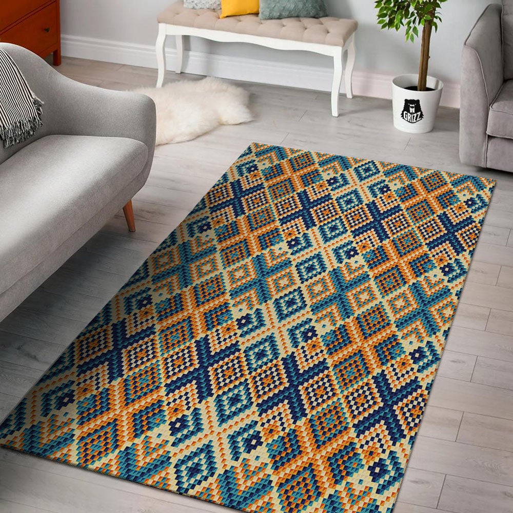 Ethnic Pixel Print Pattern Floor Mat-grizzshop