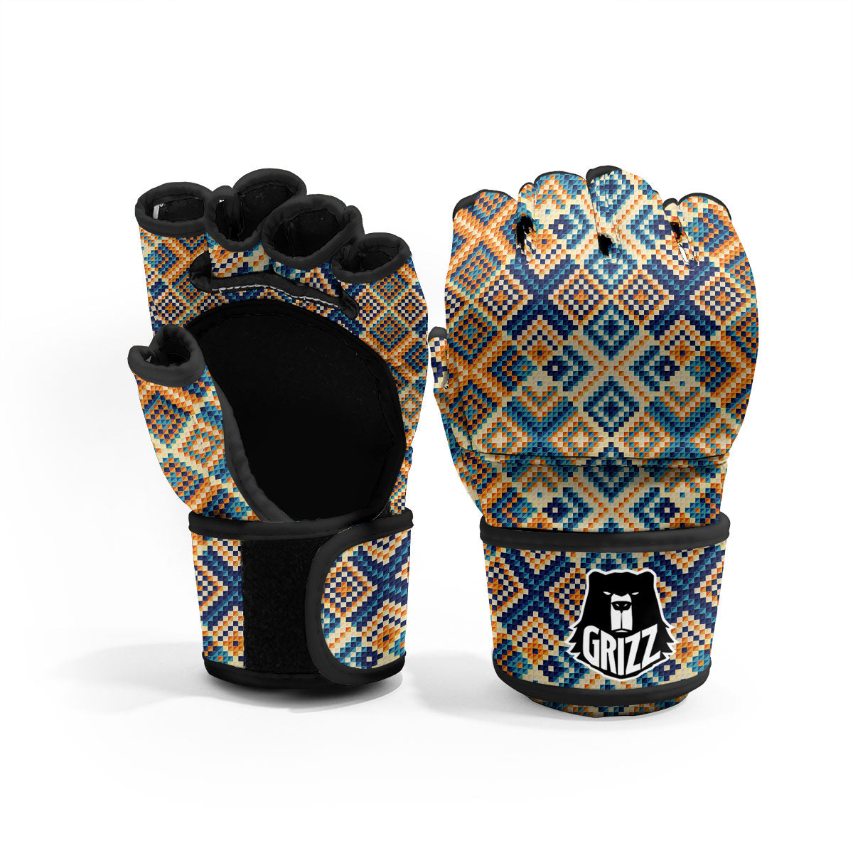 Ethnic Pixel Print Pattern MMA Gloves-grizzshop