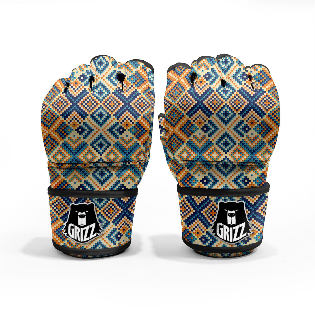 Ethnic Pixel Print Pattern MMA Gloves-grizzshop
