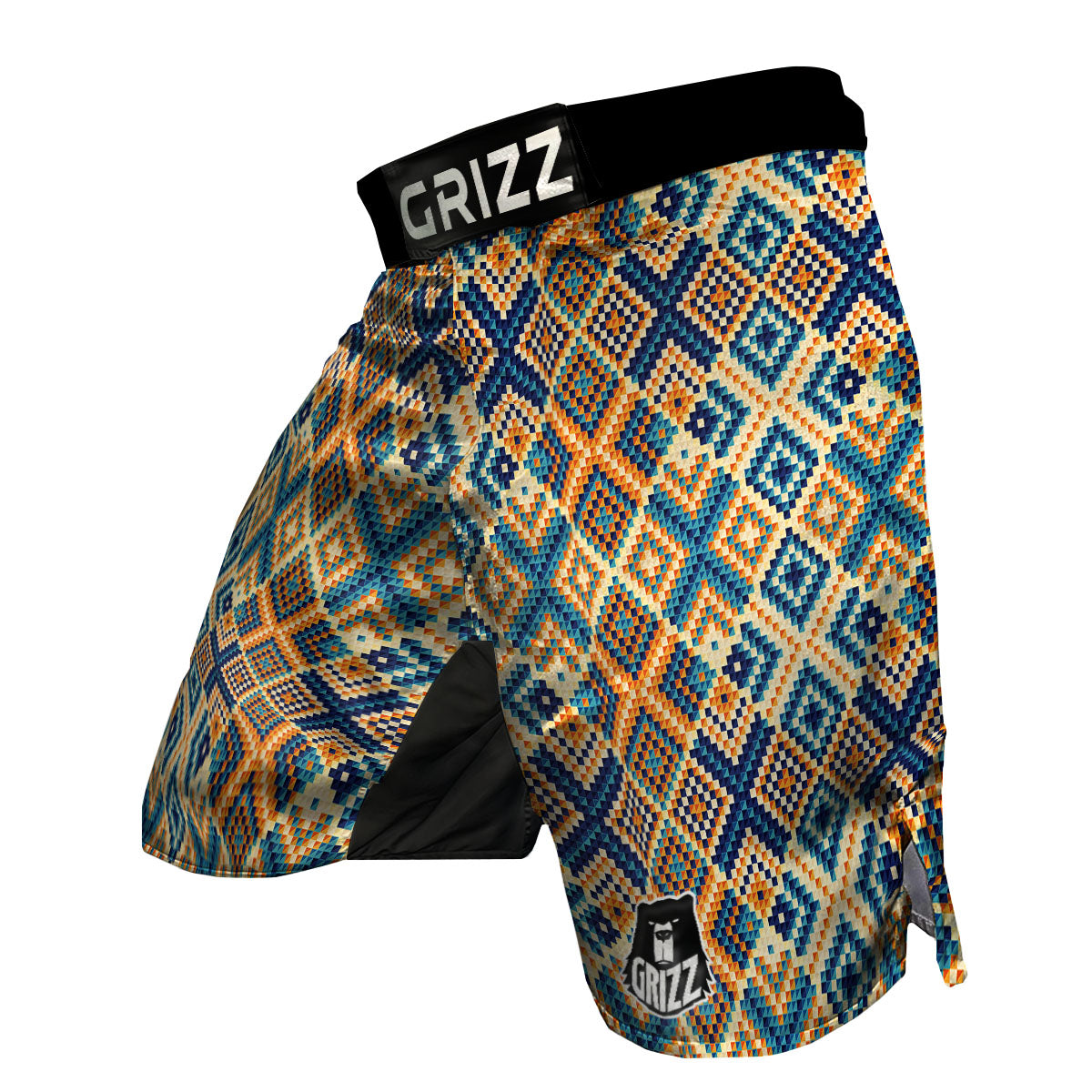 Ethnic Pixel Print Pattern MMA Shorts-grizzshop