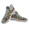 Ethnic Pixel Print Pattern White Athletic Shoes-grizzshop