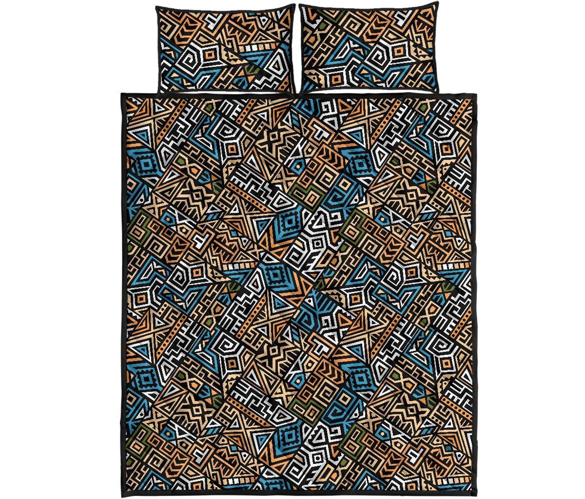 Ethnic Print Pattern Bed Set Quilt-grizzshop