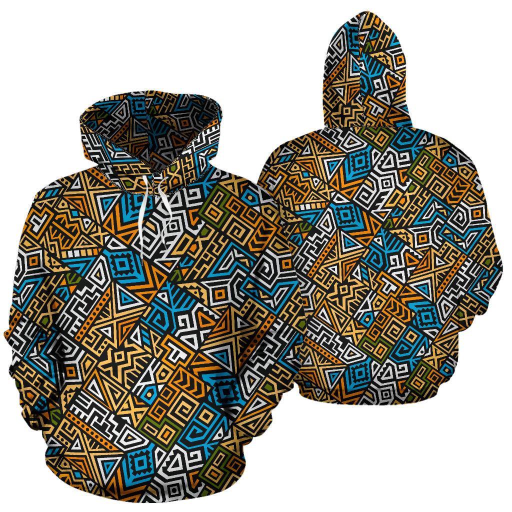 Ethnic Print Pattern Men Women Pullover Hoodie-grizzshop