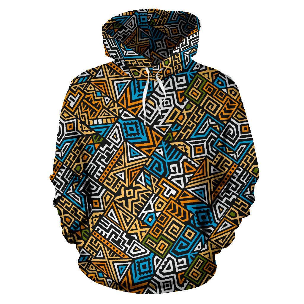 Ethnic Print Pattern Men Women Pullover Hoodie-grizzshop