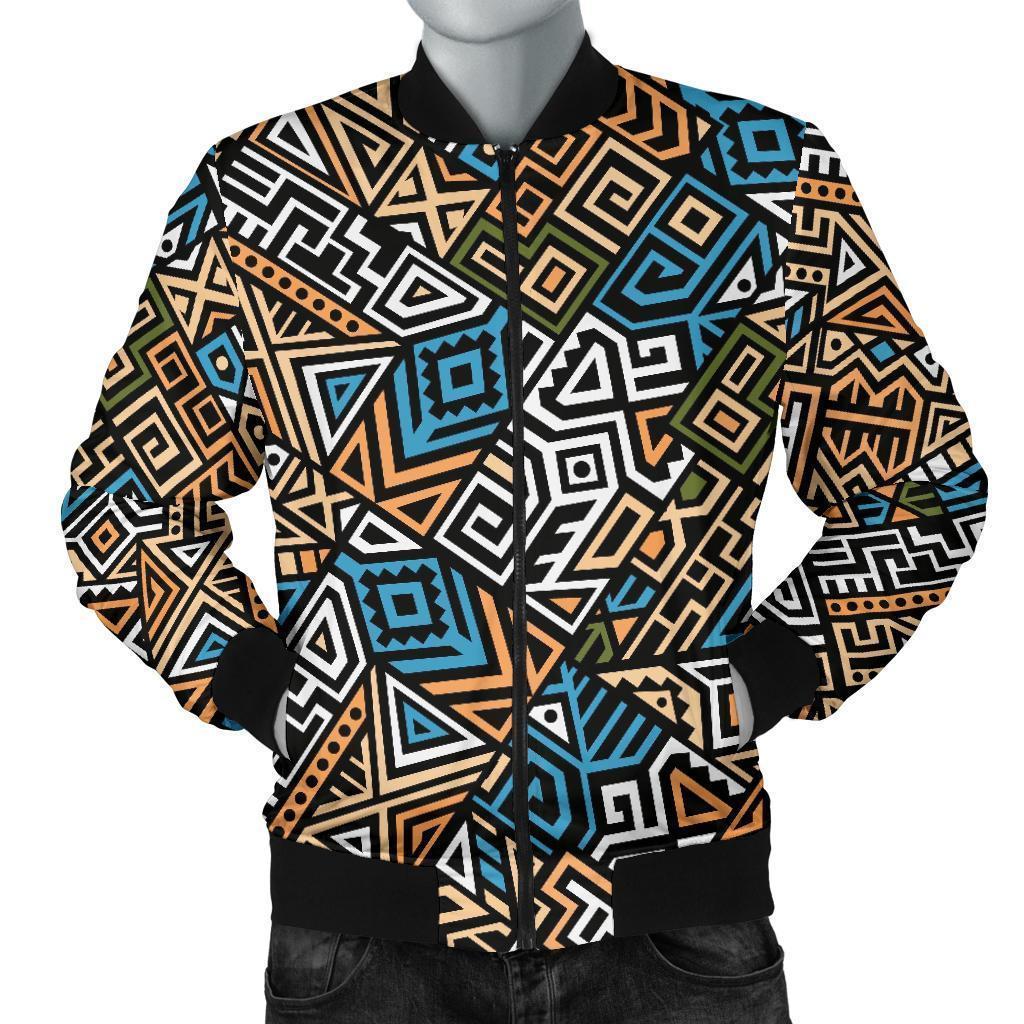 Ethnic Print Pattern Men's Bomber Jacket-grizzshop