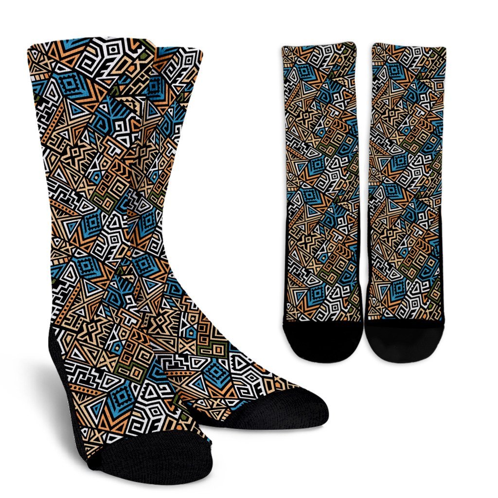 Ethnic Print Pattern Unisex Crew Socks-grizzshop