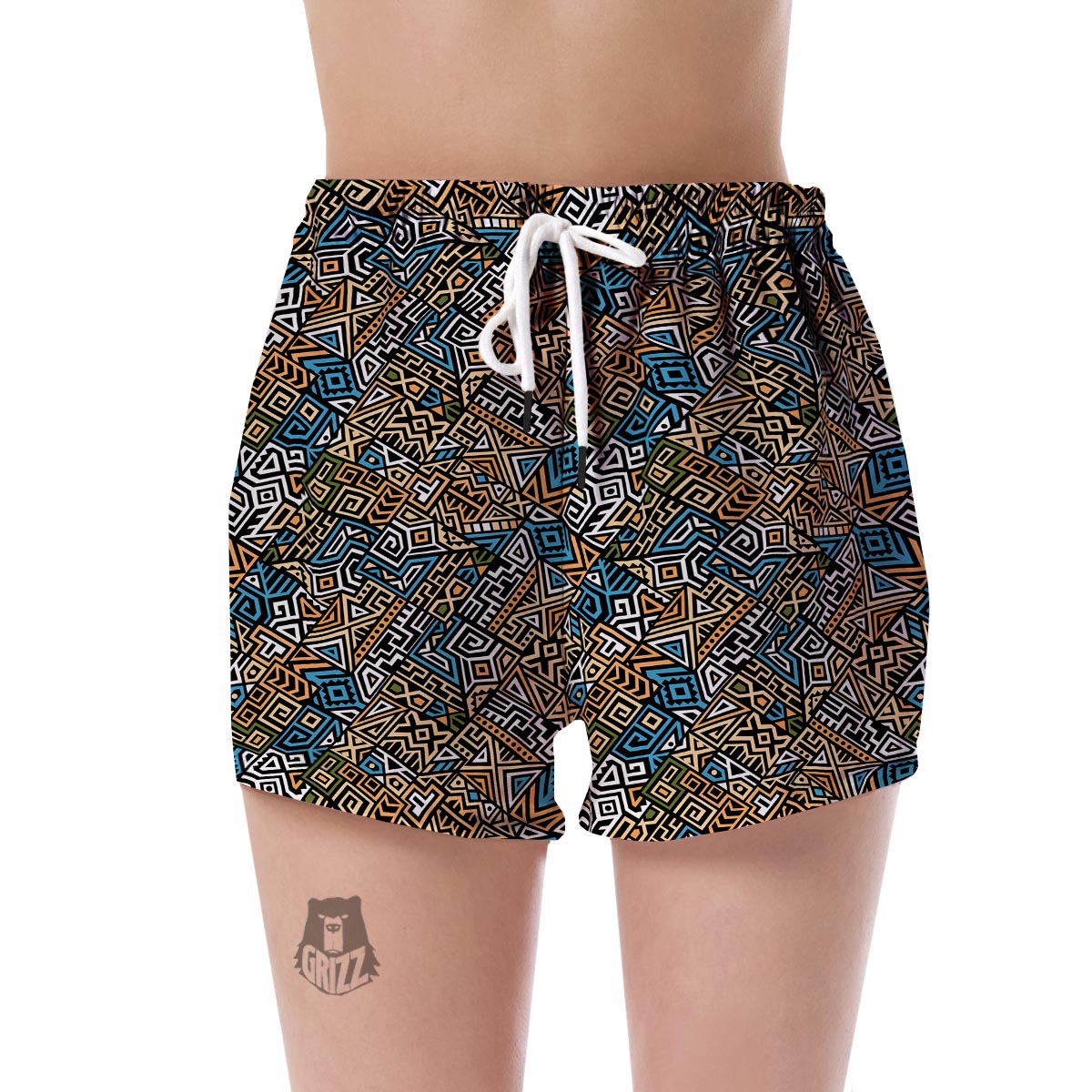 Ethnic Print Pattern Women's Shorts-grizzshop