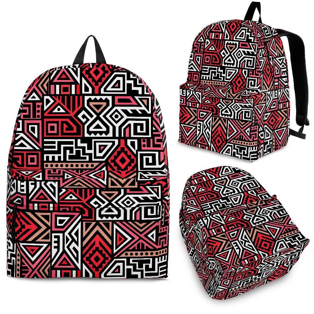 Ethnic Red Print Pattern Backpack-grizzshop