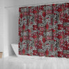 Ethnic Red Print Pattern Bathroom Shower Curtain-grizzshop