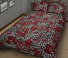 Ethnic Red Print Pattern Bed Set Quilt-grizzshop