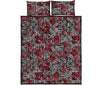 Ethnic Red Print Pattern Bed Set Quilt-grizzshop