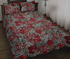 Ethnic Red Print Pattern Bed Set Quilt-grizzshop