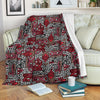 Ethnic Red Print Pattern Blanket-grizzshop