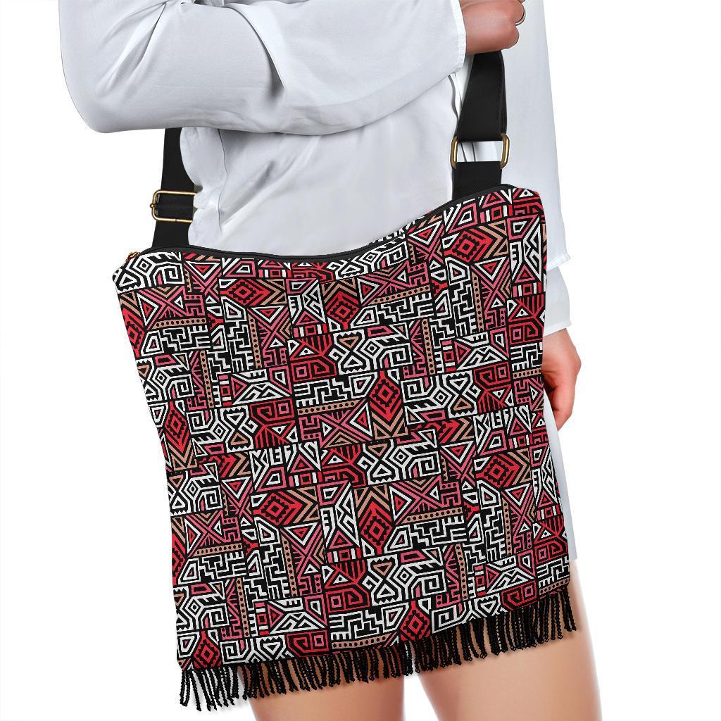 Ethnic Red Print Pattern Crossbody bags-grizzshop