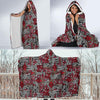 Ethnic Red Print Pattern Hooded Blanket-grizzshop