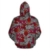 Ethnic Red Print Pattern Men Women Pullover Hoodie-grizzshop