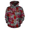 Ethnic Red Print Pattern Men Women Pullover Hoodie-grizzshop