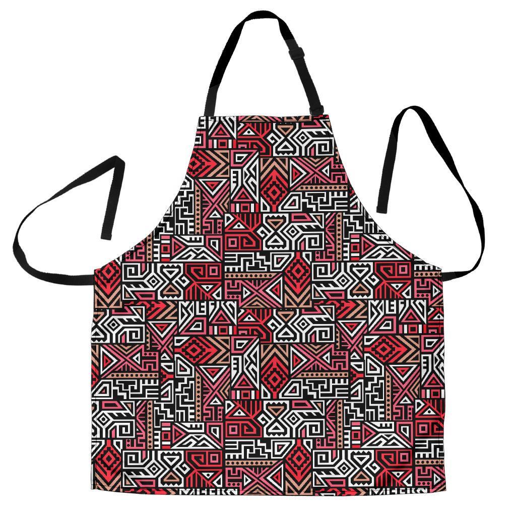 Ethnic Red Print Pattern Men's Apron-grizzshop