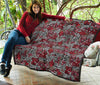 Ethnic Red Print Pattern Quilt-grizzshop