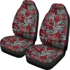 Ethnic Red Print Pattern Universal Fit Car Seat Covers-grizzshop