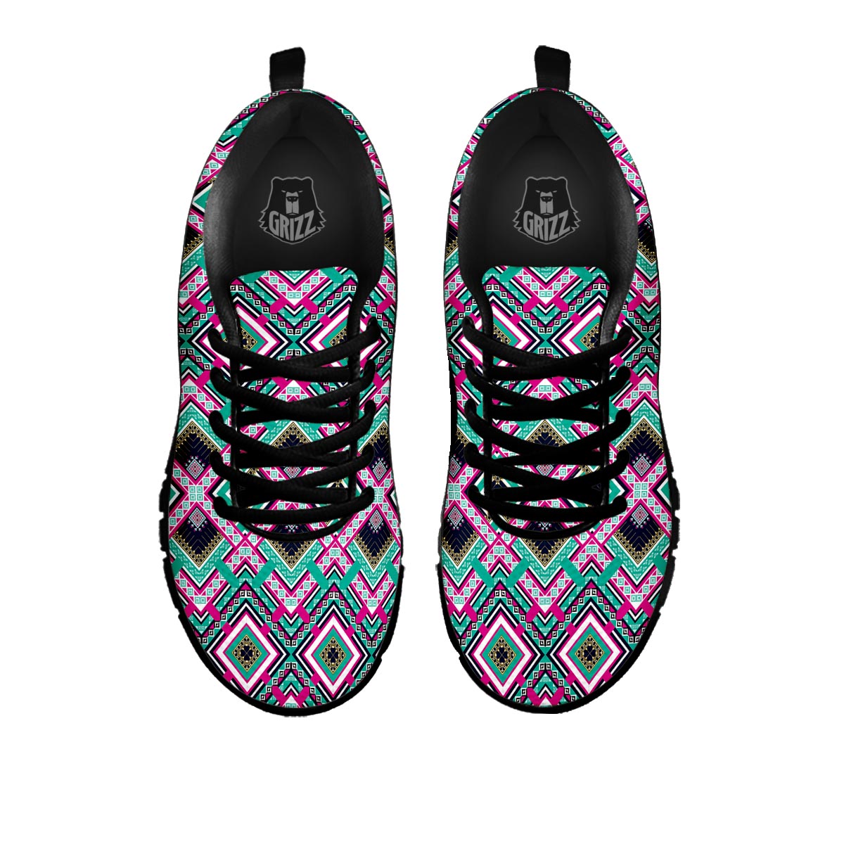 Ethnic Tribal Retro Print Pattern Black Sneaker-grizzshop