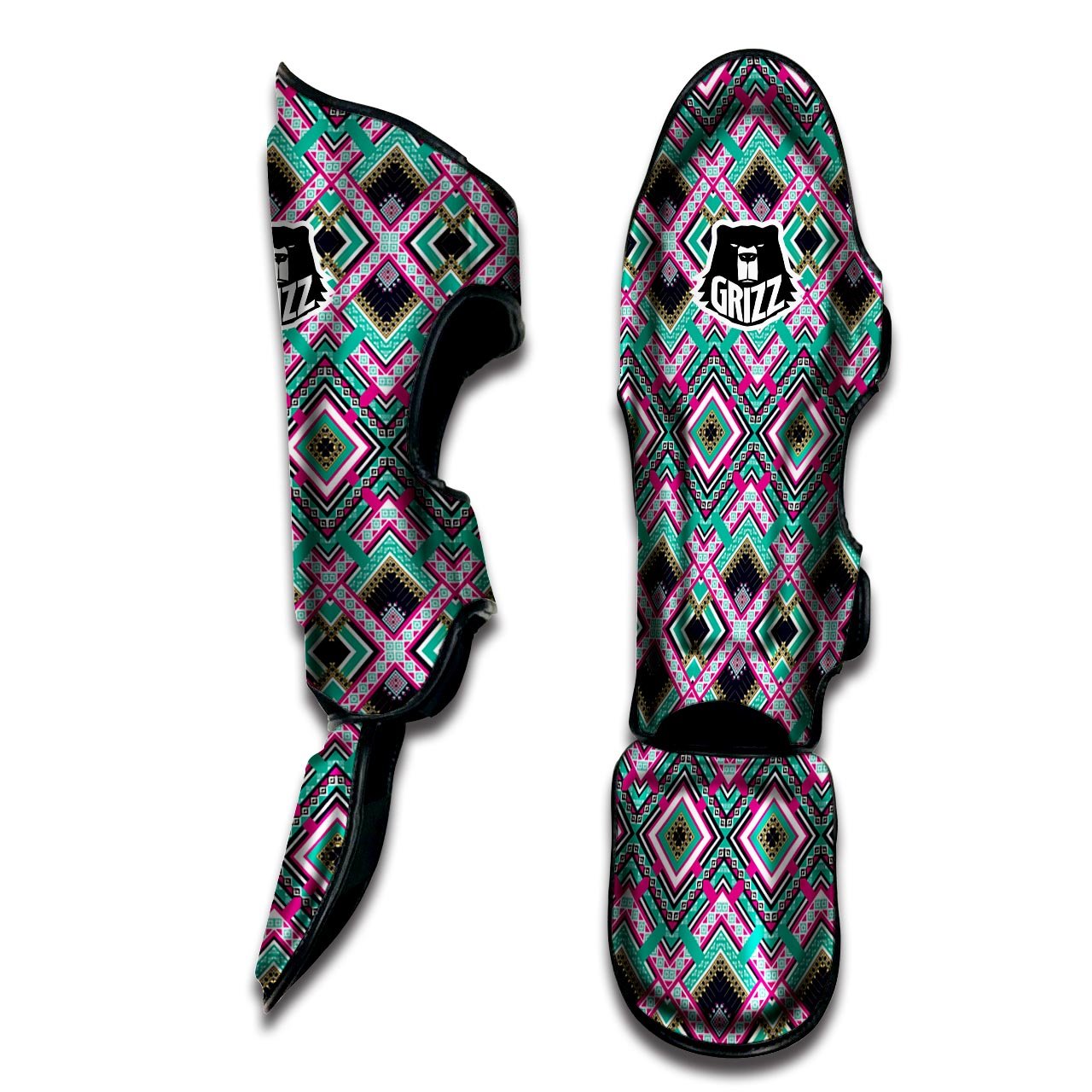 Ethnic Tribal Retro Print Pattern Muay Thai Shin Guards-grizzshop