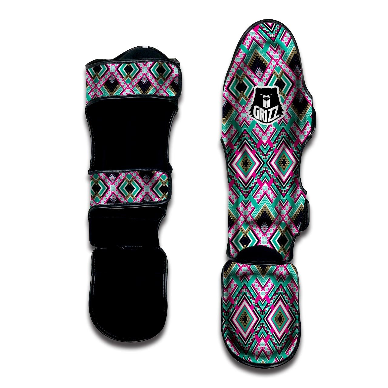 Ethnic Tribal Retro Print Pattern Muay Thai Shin Guards-grizzshop