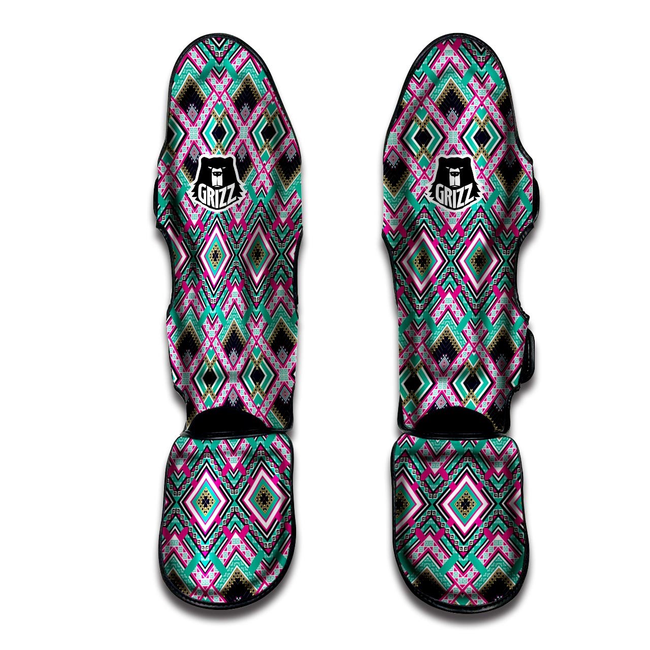 Ethnic Tribal Retro Print Pattern Muay Thai Shin Guards-grizzshop