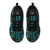 Ethnic Turquoise African Print Pattern Black Sneaker-grizzshop