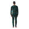 Ethnic Turquoise African Print Pattern Men's Pajamas-grizzshop