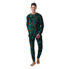 Ethnic Turquoise African Print Pattern Men's Pajamas-grizzshop