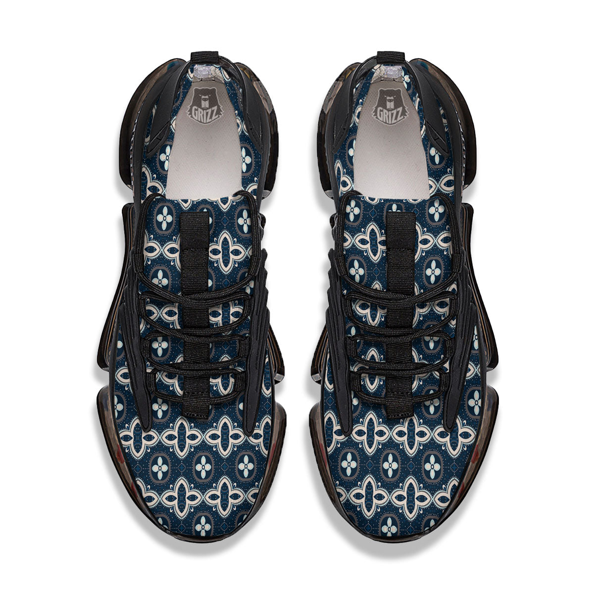 Ethnic Vintage Print Pattern Black Gym Shoes-grizzshop
