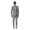 Ethnic White And Black Print Pattern Men's Pajamas-grizzshop