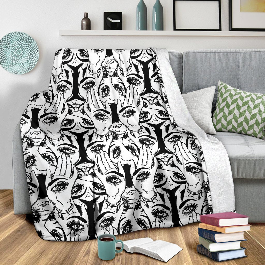 Evil Eye Hamsa Hand Pattern Print Blanket-grizzshop