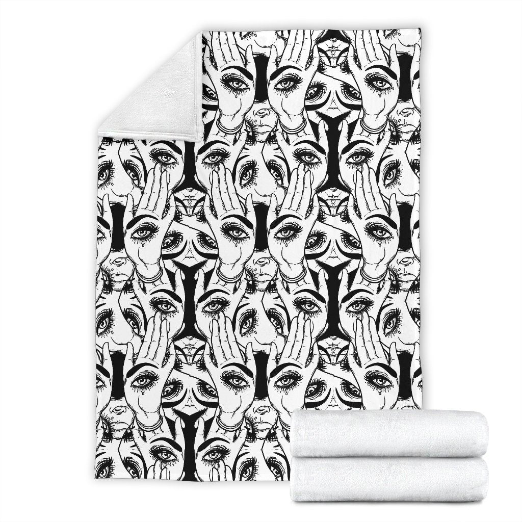 Evil Eye Hamsa Hand Pattern Print Blanket-grizzshop