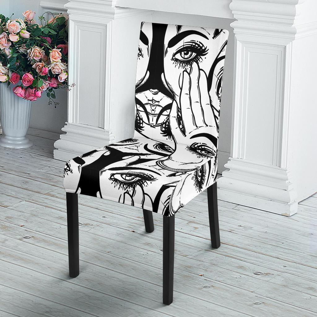 Evil Eye Hamsa Hand Pattern Print Chair Cover-grizzshop