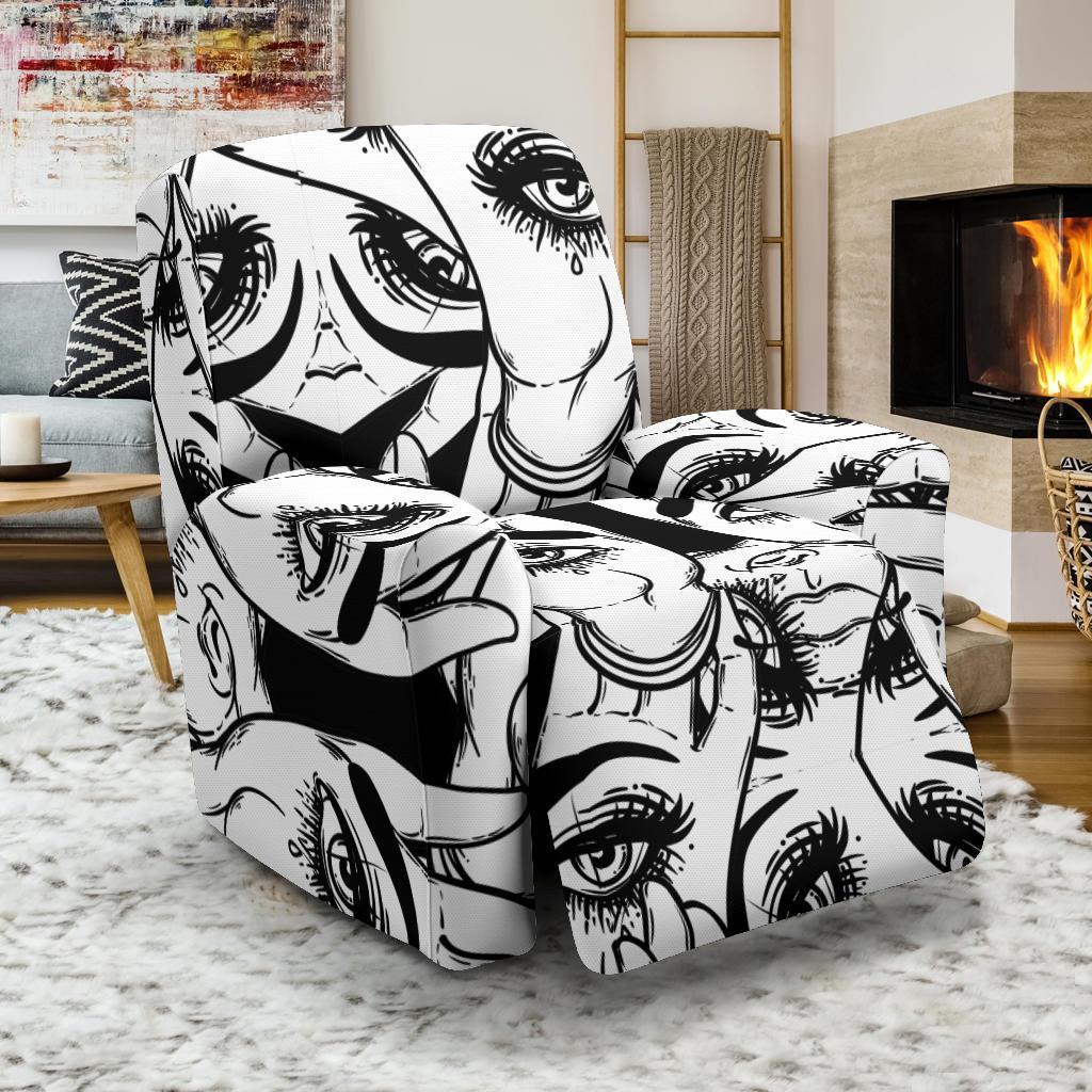 Evil Eye Hamsa Hand Pattern Print Recliner Cover-grizzshop