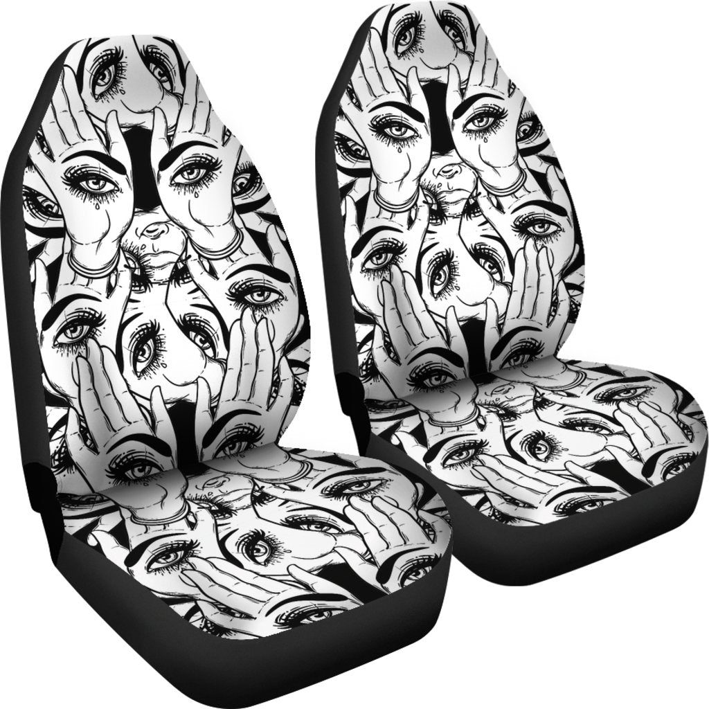 Evil Eye Hamsa Hand Pattern Print Universal Fit Car Seat Cover-grizzshop