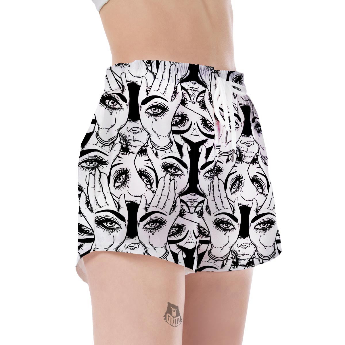 Evil Eye Hamsa Hand Pattern Print Women's Shorts-grizzshop