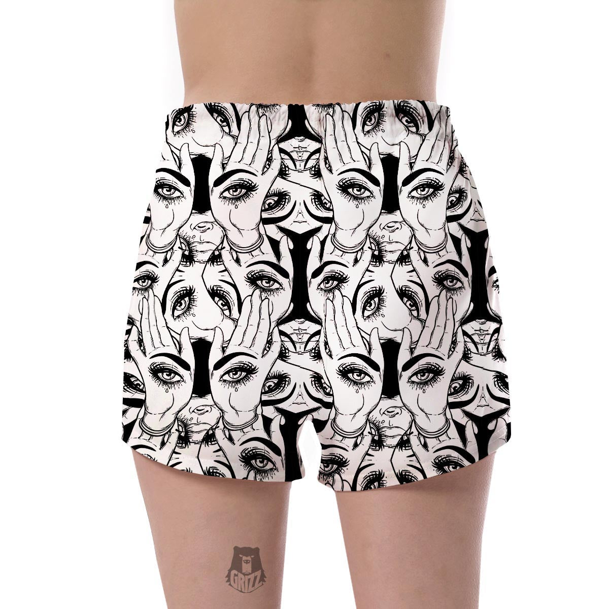 Evil Eye Hamsa Hand Pattern Print Women's Shorts-grizzshop