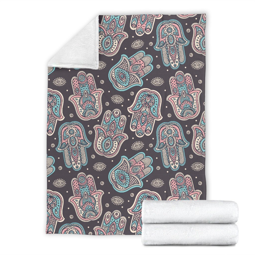 Evil Eye Hamsa Pattern Print Blanket-grizzshop