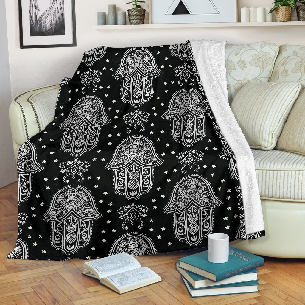 Evil Eye Hamsa Pattern Print Blanket-grizzshop