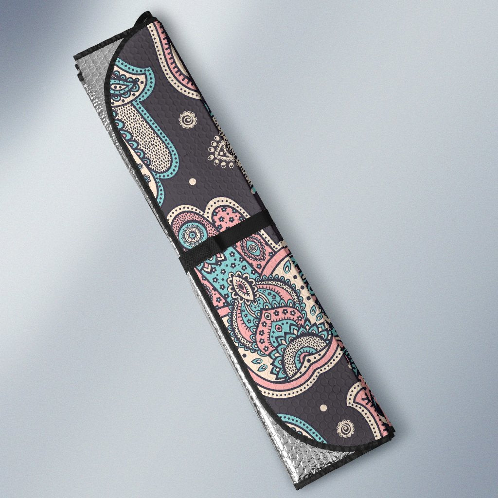 Evil Eye Hamsa Pattern Print Car Sun Shade-grizzshop