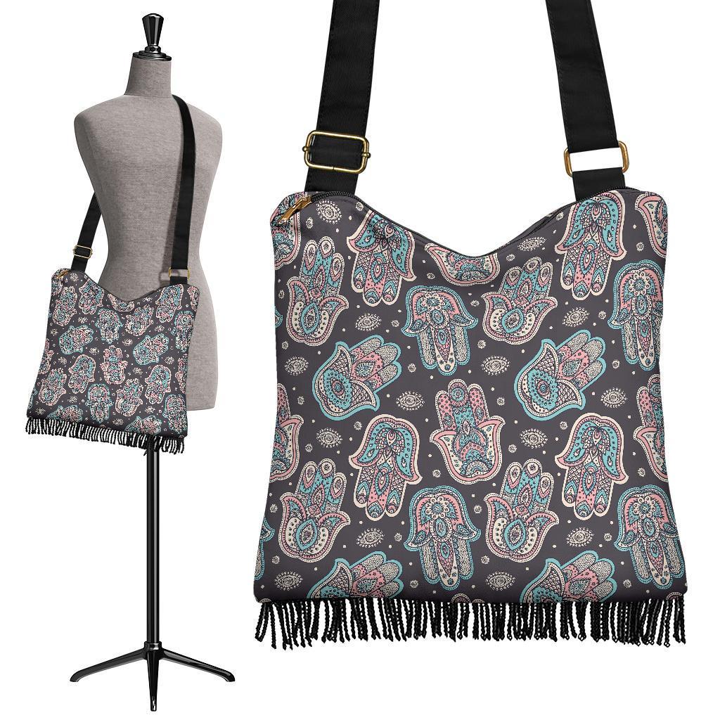 Evil Eye Hamsa Pattern Print Crossbody Bags-grizzshop