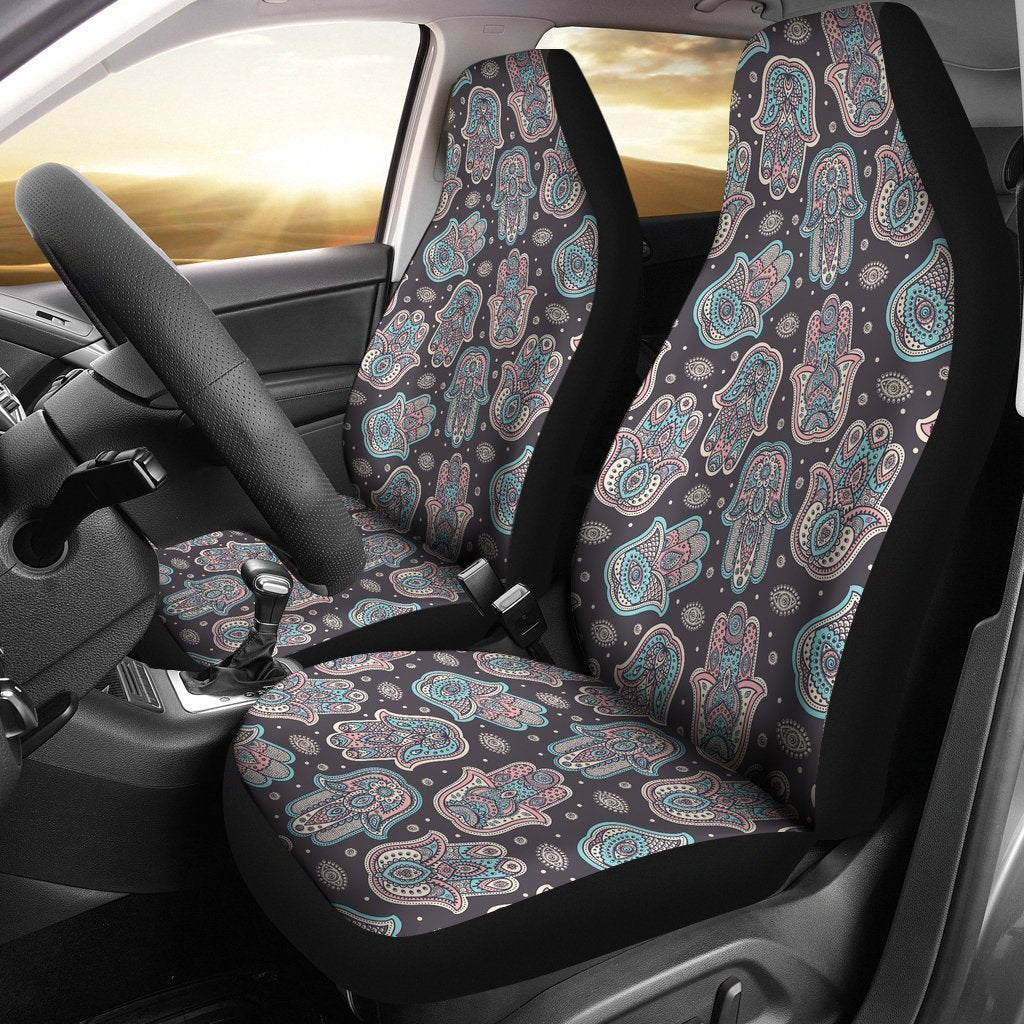 Evil Eye Hamsa Pattern Print Universal Fit Car Seat Cover-grizzshop