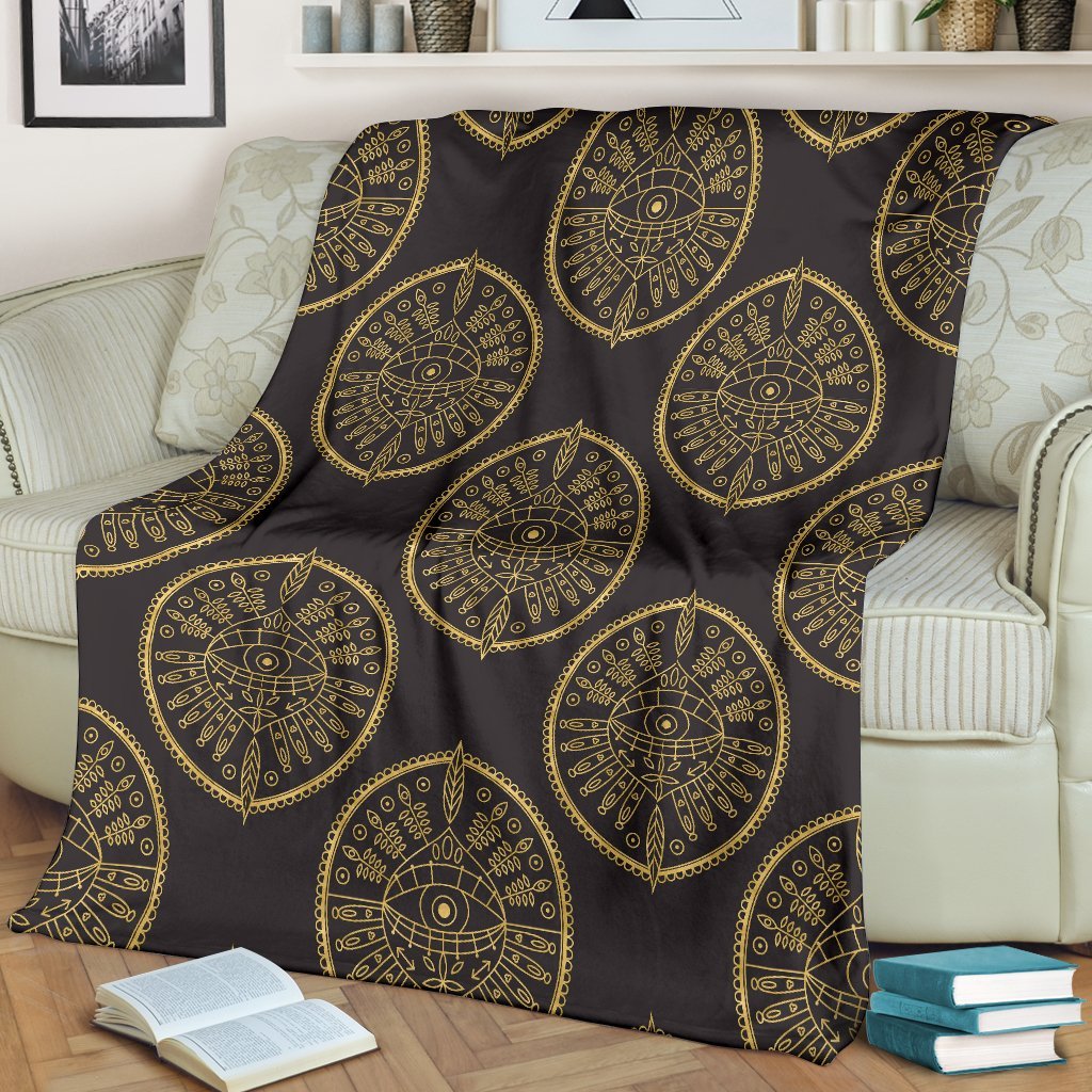 Evil Eye Pattern Print Blanket-grizzshop