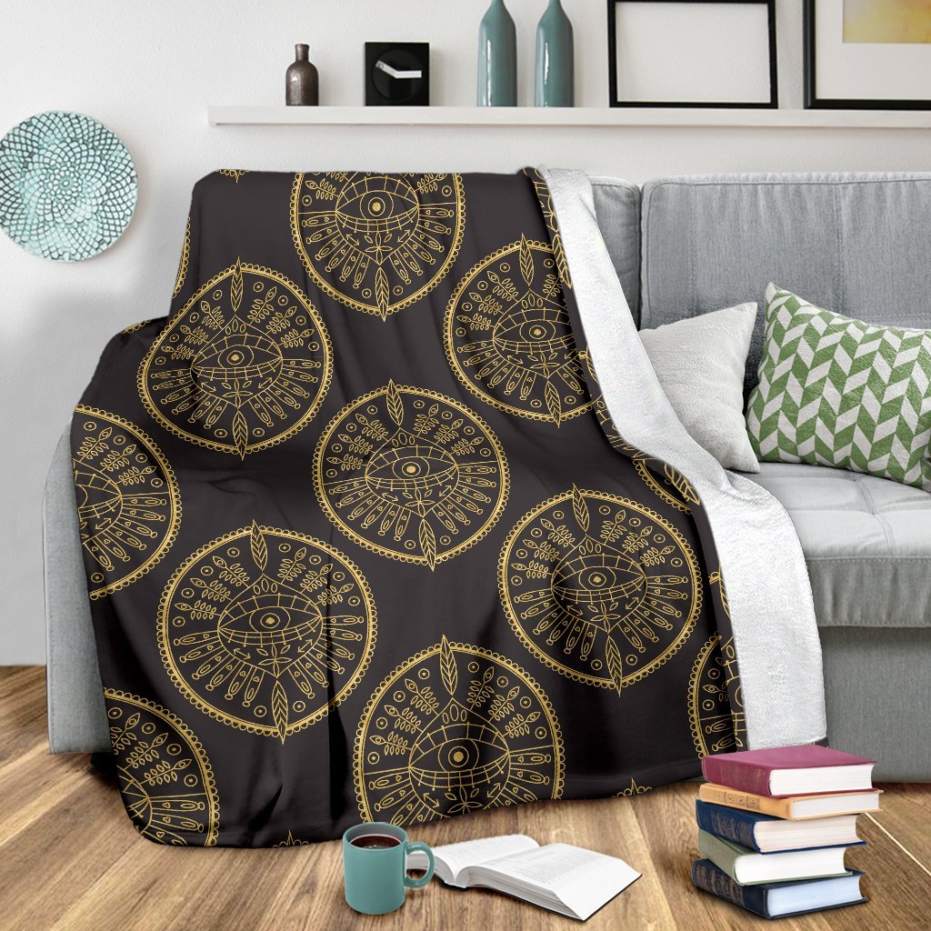 Evil Eye Pattern Print Blanket-grizzshop