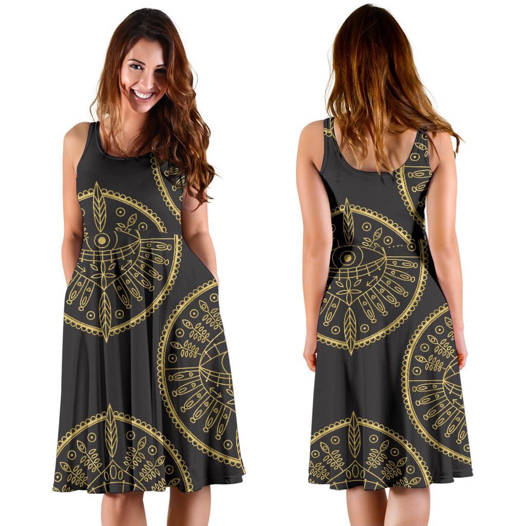 Evil Eye Pattern Print Dress-grizzshop